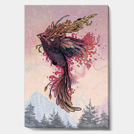 Phoenix Rising Over Moun tains - Modern & Contemporary Canvas Wall Art