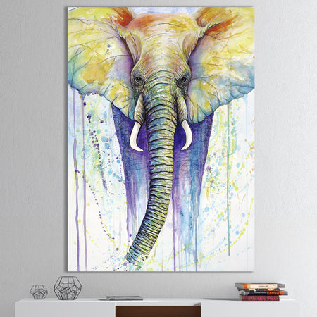 Elephant Colors - Cottage Canvas Wall Art