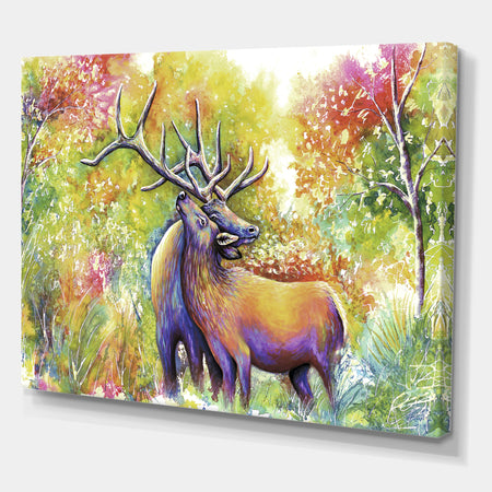 Hugging Elk Love - Cottage Canvas Art Print