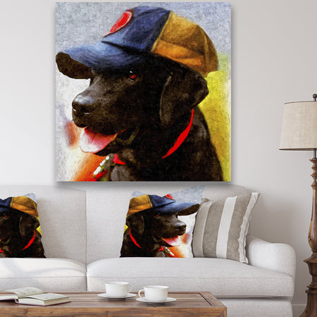 Black Dog Coach - Cottage Premium Canvas Wall Art