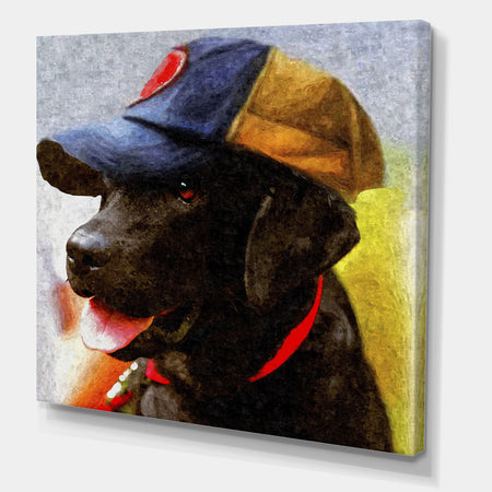 Black Dog Coach - Cottage Premium Canvas Wall Art