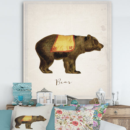 Circus Animals Bear - Cottage Premium Canvas Wall Art