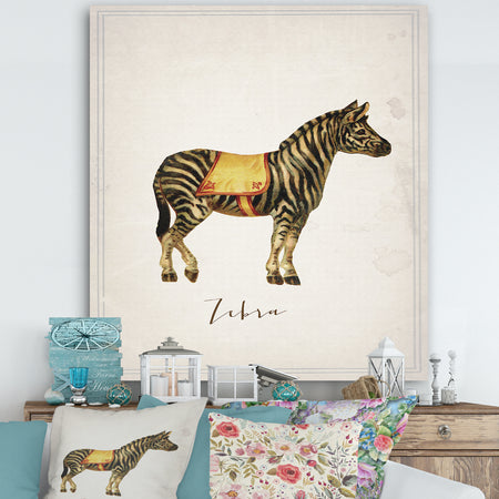 Circus Animals Zebra - Cottage Canvas Wall Art