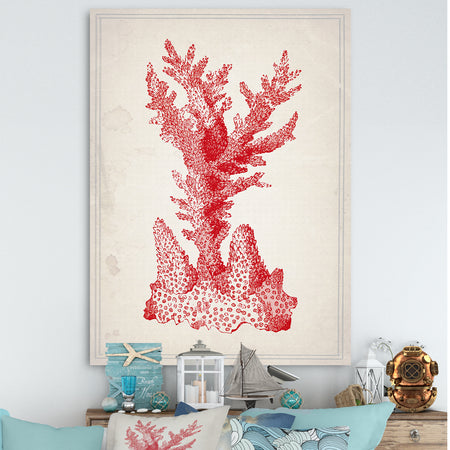 Red Coral 1 - Nautical & Coastal Canvas Wall Art