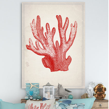 Red Coral 3 - Nautical & Coastal Gallery-wrapped Canvas