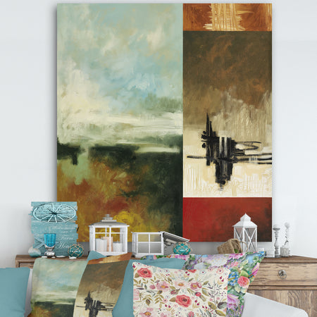 4 Squares in Earth Tones - Cottage Canvas Artwork