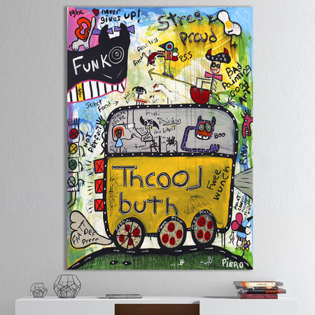 School Bus - Modern & Contemporary Gallery-wrapped Canvas