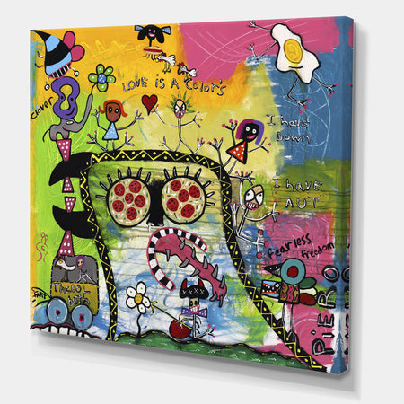 Expressionist Grafitti Composition V - Modern & Contemporary Premium Canvas Wall Art