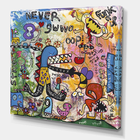 Expressionist Grafitti Composition IV - Modern & Contemporary Premium Canvas Wall Art