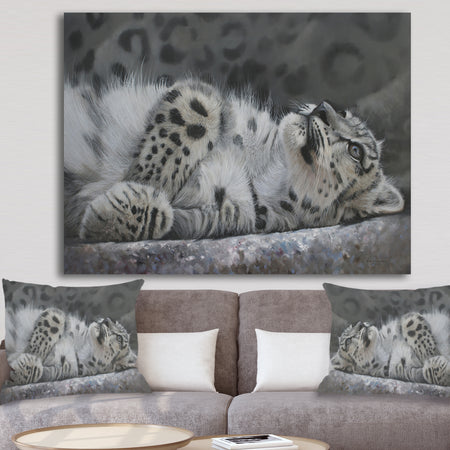 Snow Leopard Reclining - Cottage Gallery-wrapped Canvas