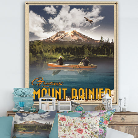 Mt Rainier - Lake House Canvas Artwork