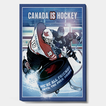 Canada is Hockey - Traditional Premium Canvas Wall Art