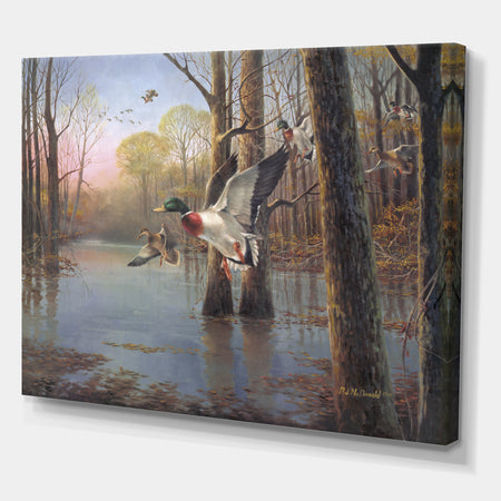 Through the Timber - Lake House Canvas Wall Art