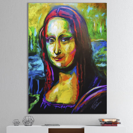 Very Colorful Mona Lisa - Modern & Contemporary Premium Canvas Wall Art