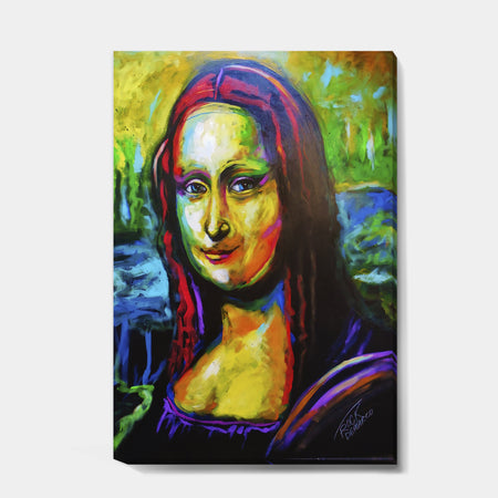 Very Colorful Mona Lisa - Modern & Contemporary Premium Canvas Wall Art