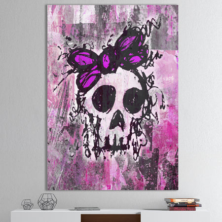 Sketched Skull Princess - Modern & Contemporary Premium Canvas Wall Art