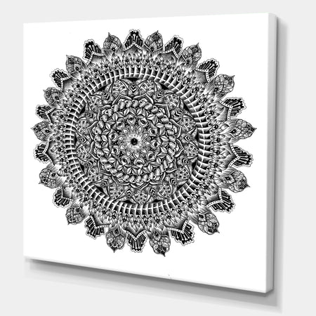 Mandala Drawing - Traditional Canvas Art Print