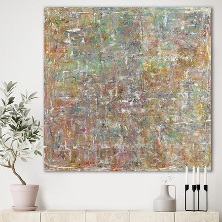 Red And Turquoise Texture Painting II - Modern & Contemporary Gallery-wrapped Canvas