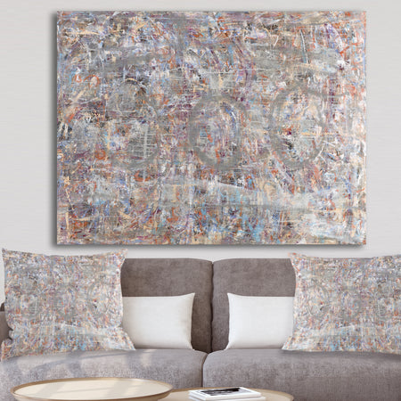 Blue And Gray Texture Painting - Modern & Contemporary Premium Canvas Wall Art