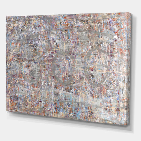 Blue And Gray Texture Painting - Modern & Contemporary Premium Canvas Wall Art