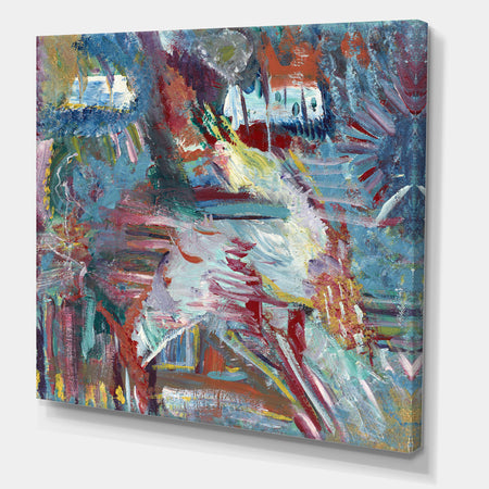 Composition in Blue Red And Yellow - Modern & Contemporary Canvas Art Print
