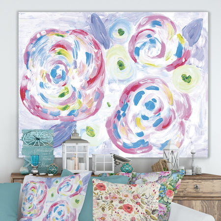 Rainbow Roses - Cottage Premium Canvas Wall Art
