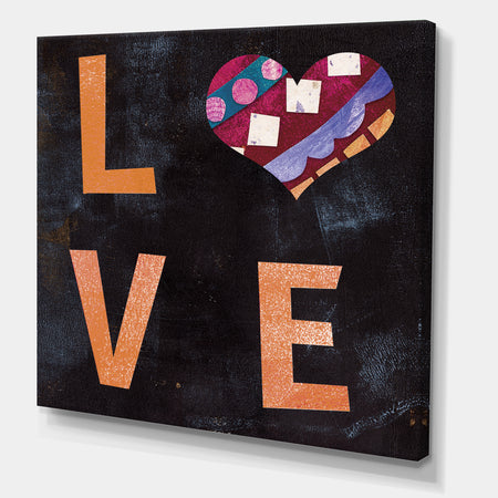 Love in Orange Typo - Cottage Canvas Art Print