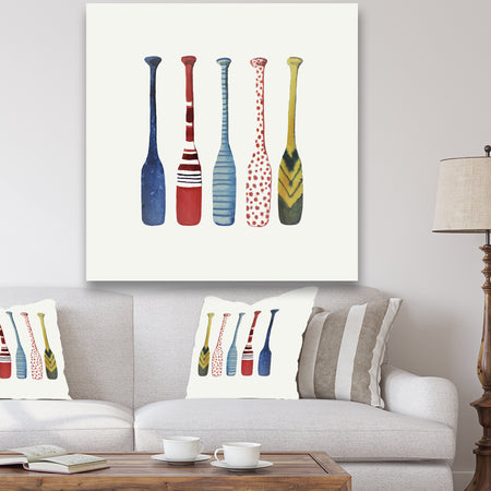 Five Paddles - Lake House Canvas Wall Art