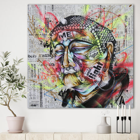 Street Art Graffiti Holy Man - Modern & Contemporary Canvas Art Print