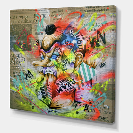 Street Art Graffiti Tengu - Modern & Contemporary Gallery-wrapped Canvas