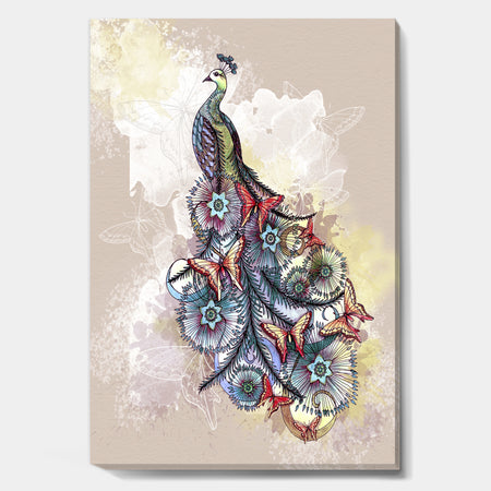 Butterfly Peacock - Cottage Premium Canvas Wall Art