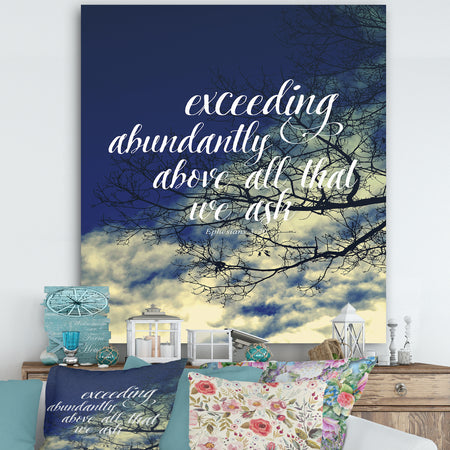 Bible Quote Ephesians 3:20 - Cottage Premium Canvas Wall Art