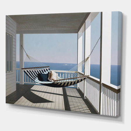 Hammock & Pillows - Nautical & Coastal Canvas Wall Art