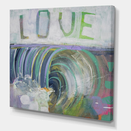 Love Wave Watercolor - Nautical & Coastal Canvas Art Print