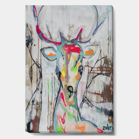 Colorful Deer II - Cottage Premium Canvas Wall Art