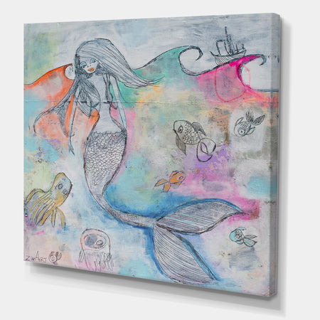 Mermaid Aura - Nautical & Coastal Gallery-wrapped Canvas