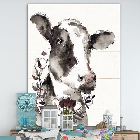Cow Portrait Country Life - Wildlife Canvas Art