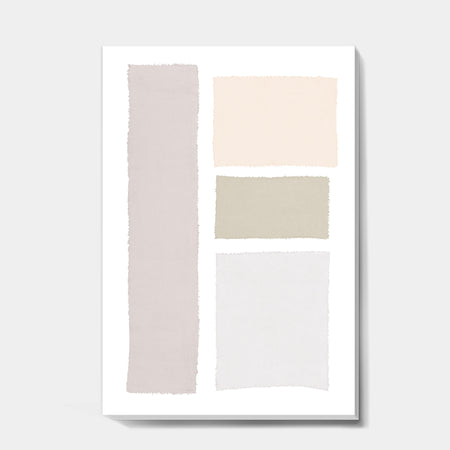 Painted Simple Form Neutral on White - Modern Geometric Gallery-wrapped Canvas