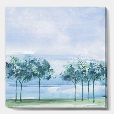 Tree Across the Lake - Traditional Premium Canvas Wall Art