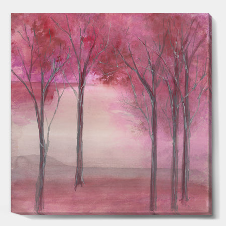 Pink Forest - Traditional Landscape Gallery-wrapped Canvas