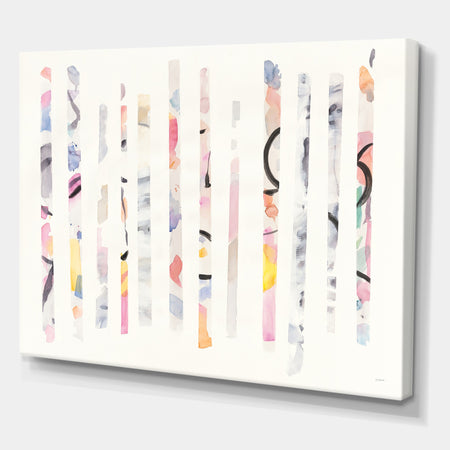 Multi-Color Geometric Bars - Modern Transitional Gallery-wrapped Canvas