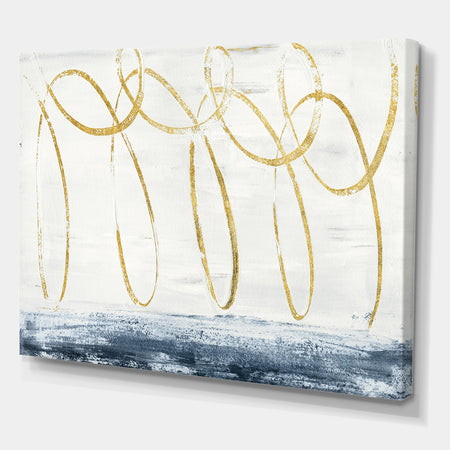 Gold Abstract Geometric Shape - Modern Transitional Canvas Art