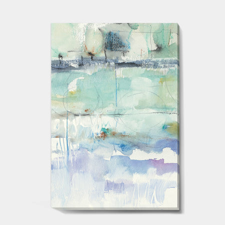 Blue Abstract Panel II - Geometric Premium Canvas Wall Art