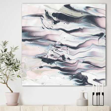 Grey Marbling V - Modern Transitional Gallery-wrapped Canvas