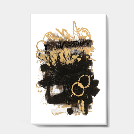 Gold and Black drift II - Glam Modern Premium Canvas Wall Art