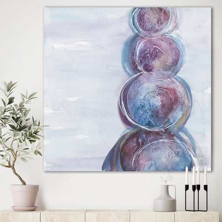 Purple Starting Over I - Modern Geometric Canvas Artwork