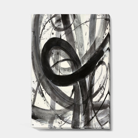 Black and White Minimalistic Painting - Modern & Transitional Premium Canvas Wall Art