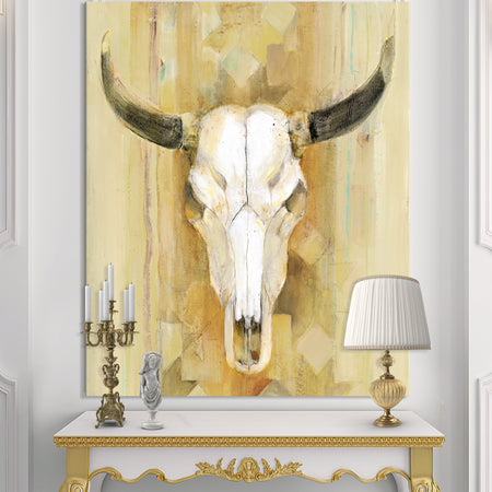 His southwest bones - Gold Wildlife Canvas Art