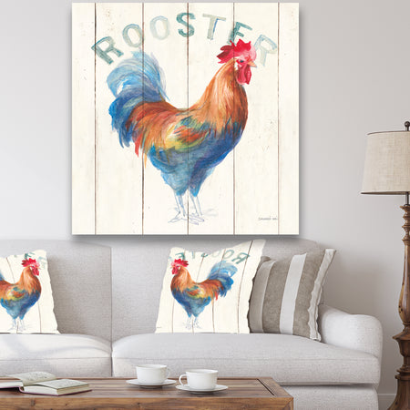 Wood Farm Roaster I - Farmhouse Canvas Artwork