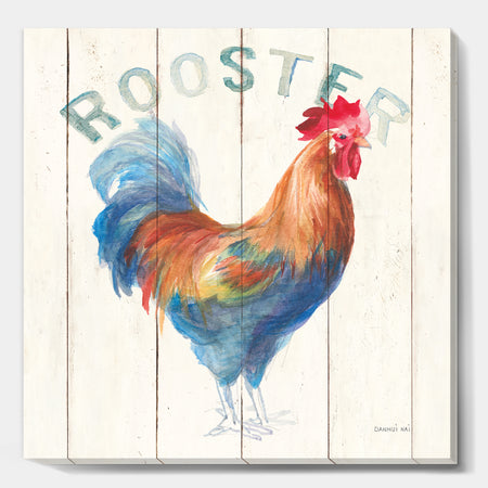 Wood Farm Roaster I - Farmhouse Canvas Artwork
